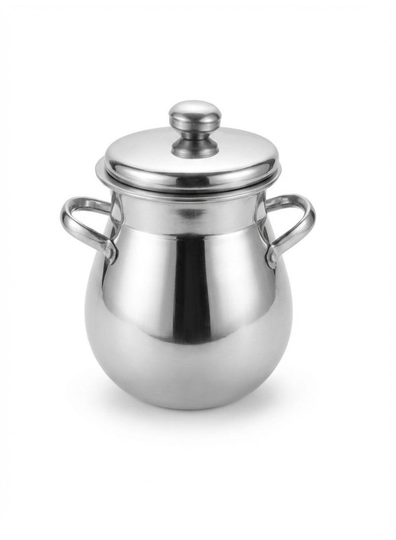 قدرة فول ستانلس ستيل بغطاء – دماسة فول عملية ومتينة للاستخدام اليومي - Image 2